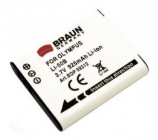 Braun Fotó Olympus LI-50B Helyettesítő Li-ion akkumulátor (925mAh) Akkuk és töltők - Li-ion akkumulátor és töltő (utángyártott) - Akku - 262914