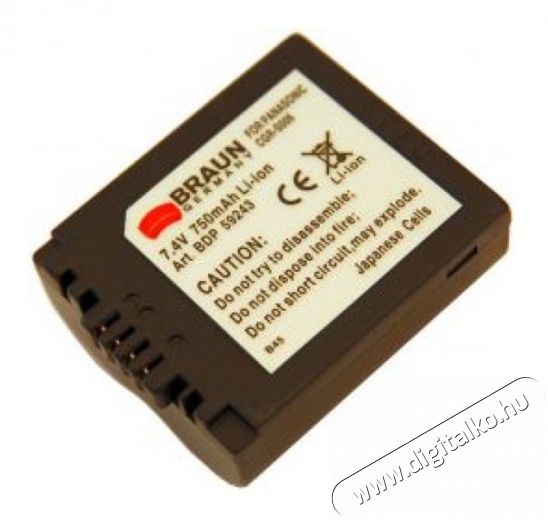 Braun Fotó Panasonic S006 Helyettesítő Li-ion akkumulátor (750mAh) Akkuk és töltők - Li-ion akkumulátor és töltő (utángyártott) - Akku - 262908
