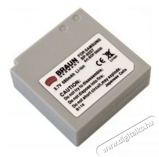 Braun Fotó Samsung SLB07A Helyettesítő Li-ion akkumulátor (720mAh) Akkuk és töltők - Li-ion akkumulátor és töltő (utángyártott) - Akku - 262922