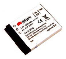 Braun Fotó Sony BD1 Helyettesítő Li-ion akkumulátor (1000mAh) Akkuk és töltők - Li-ion akkumulátor és töltő (utángyártott) - Akku - 262911