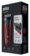 BRAUN 3 300S rezgőkéses borotva - piros Szépségápolás / Egészség - Szőrtelenítő / borotva - Férfi borotva - 327084
