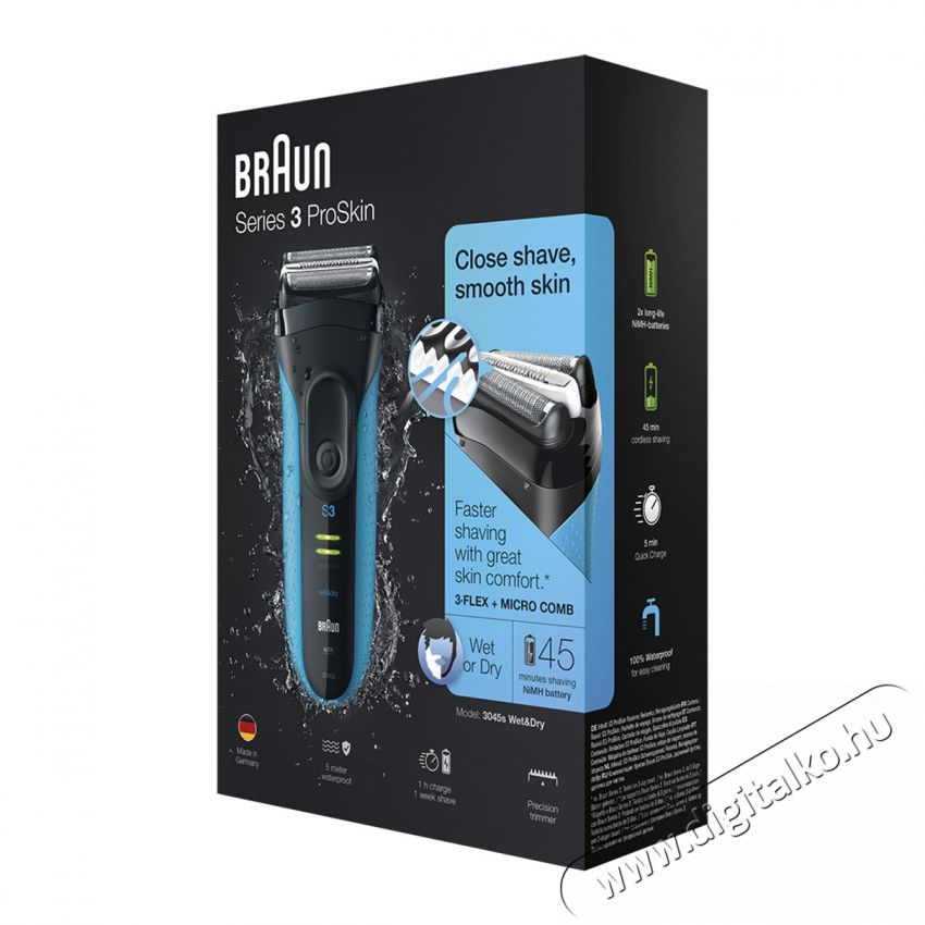 BRAUN 3 3045 WD Proskin rezgőkéses borotva Szépségápolás / Egészség - Szőrtelenítő / borotva - Férfi borotva - 327086