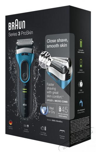 BRAUN 3 3080 WD Proskin rezgőkéses borotva Újdonságok - Új termékek - 327087