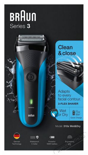 BRAUN Series 3 310TS WD férfi borotva + Gillette férfi borotva hab Szépségápolás / Egészség - Szőrtelenítő / borotva - Férfi borotva - 342640