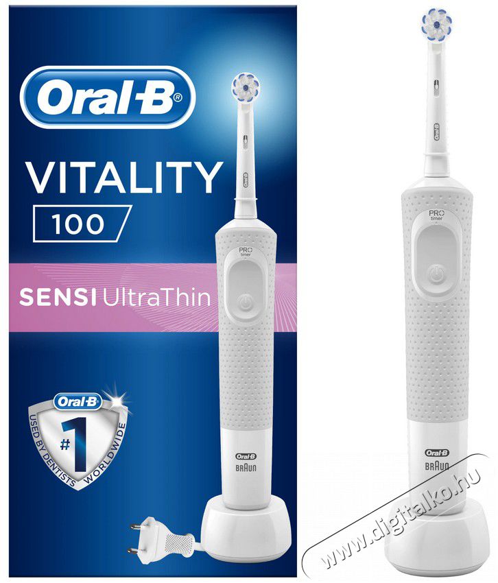 BRAUN Oral-B D100 Vitality elektromos fogkefe Sensi fejjel - kék Szépségápolás / Egészség - Száj / fog ápolás - Elektromos fogkefe - 361697