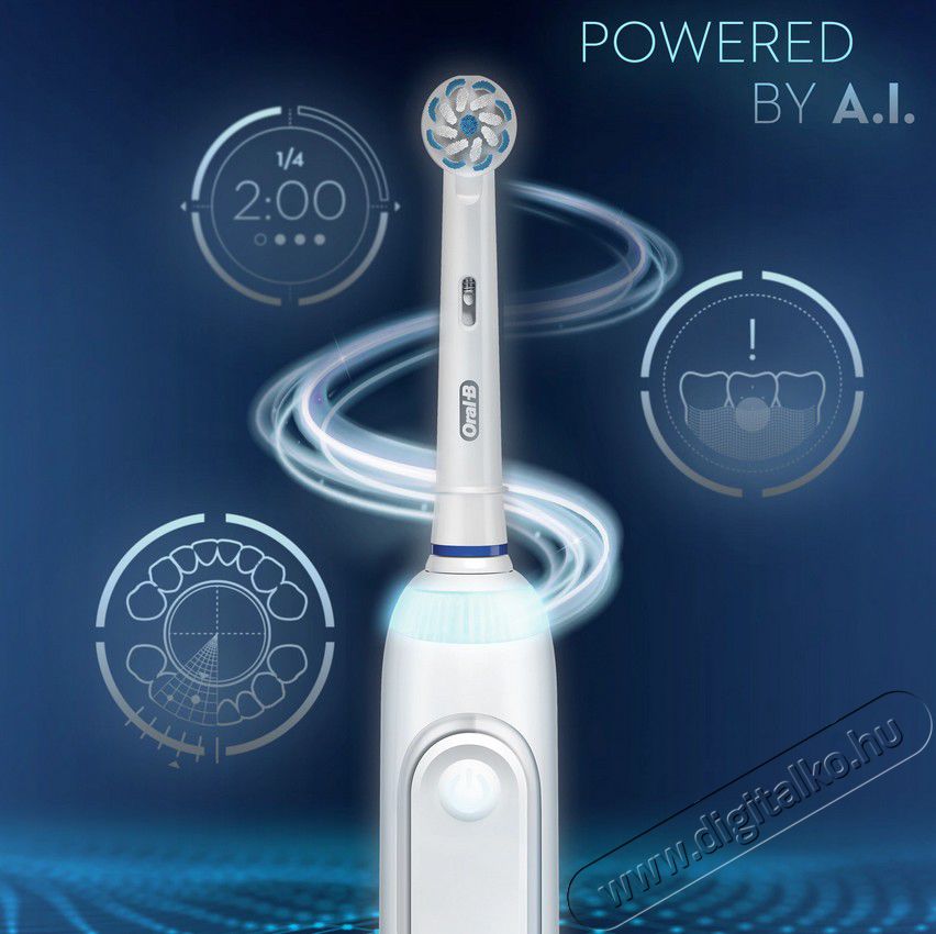BRAUN Oral-B Genius X Sensi fejjel premium elektromos fogkefe - fehér + pótfej tartóval Szépségápolás / Egészség - Száj / fog ápolás - Elektromos fogkefe - 361703