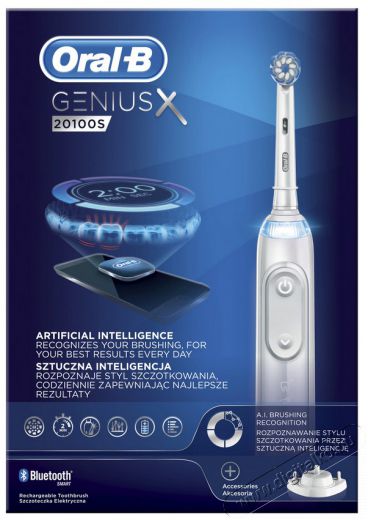 BRAUN Oral-B Genius X Sensi fejjel premium elektromos fogkefe - fehér + pótfej tartóval Szépségápolás / Egészség - Száj / fog ápolás - Elektromos fogkefe - 361703