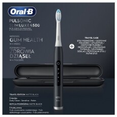 BRAUN Oral-B Pulsonic Slim Luxe 4500 Matte elektromos fogkefe - fekete + útitok Szépségápolás / Egészség - Száj / fog ápolás - Elektromos fogkefe - 364389