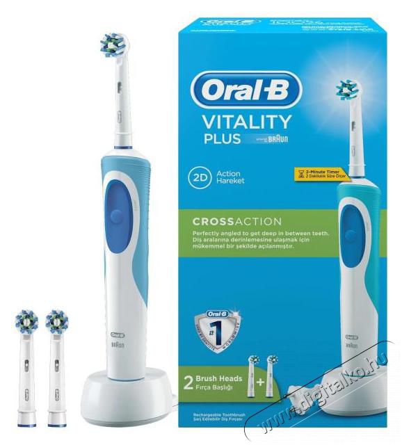 BRAUN Oral-B D12.523 Vitality Plus elektromos fogkefe CrossAction 1+1 fejjel (10PO010112) Szépségápolás / Egészség - Száj / fog ápolás - Elektromos fogkefe - 331570