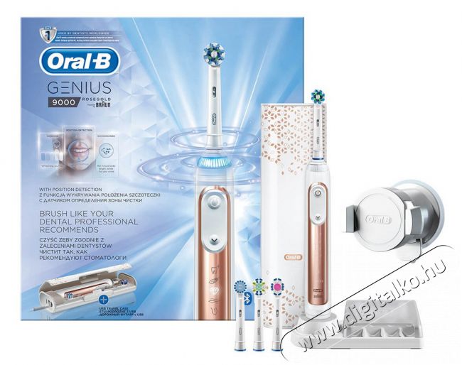 BRAUN Pro 9000 Cross Action elektromos fogkefe fejjel - rozéarany Szépségápolás / Egészség - Száj / fog ápolás - Elektromos fogkefe - 326139