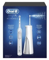 BRAUN Oral-B AquaCare6 Pro Expert fogkefe + Genius X/fehér/elektromos szájzuhany Újdonságok - Új termékek - 361694