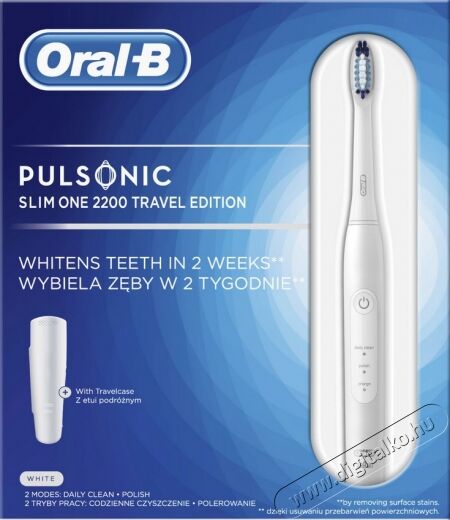 BRAUN Oral-B Pulsonic Slim 2200 elektromos fogkefe fehér Szépségápolás / Egészség - Száj / fog ápolás - Elektromos fogkefe - 361710