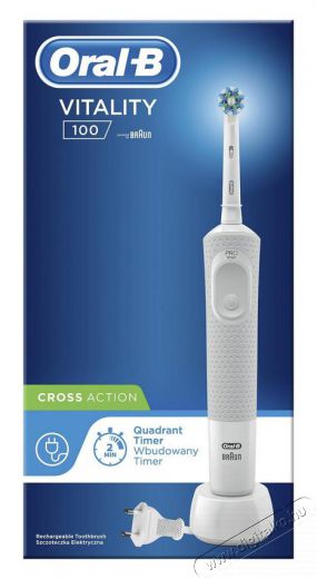 BRAUN Oral-B D100 Vitality fehér elektromos fogkefe Cross Action fejjel Szépségápolás / Egészség - Száj / fog ápolás - Elektromos fogkefe - 342694