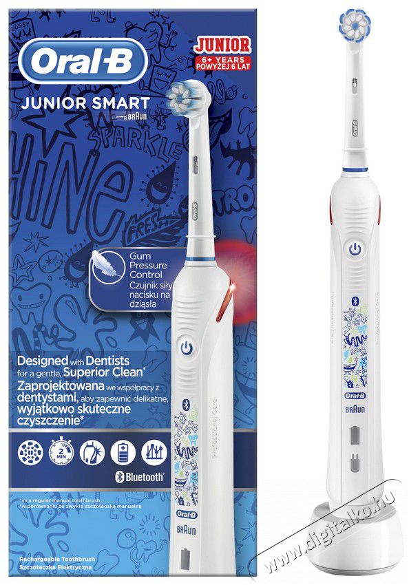 BRAUN Oral-B Smart 4 Junior Sensi fejjel elektromos fogkefe Szépségápolás / Egészség - Száj / fog ápolás - Elektromos fogkefe - 361713