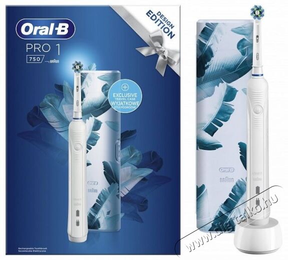 BRAUN Oral-B PRO 750 Cross Action fejjel - fehér + excluzív útitok Szépségápolás / Egészség - Száj / fog ápolás - Elektromos fogkefe - 364382