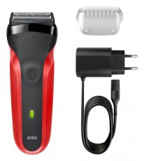 BRAUN 3 300S rezgőkéses borotva - piros Szépségápolás / Egészség - Szőrtelenítő / borotva - Férfi borotva - 327084