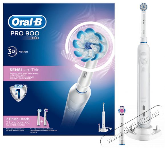 BRAUN Oral-B Pro 900 SENSI UltraThin elektromos fogkefe Szépségápolás / Egészség - Száj / fog ápolás - Elektromos fogkefe - 370496