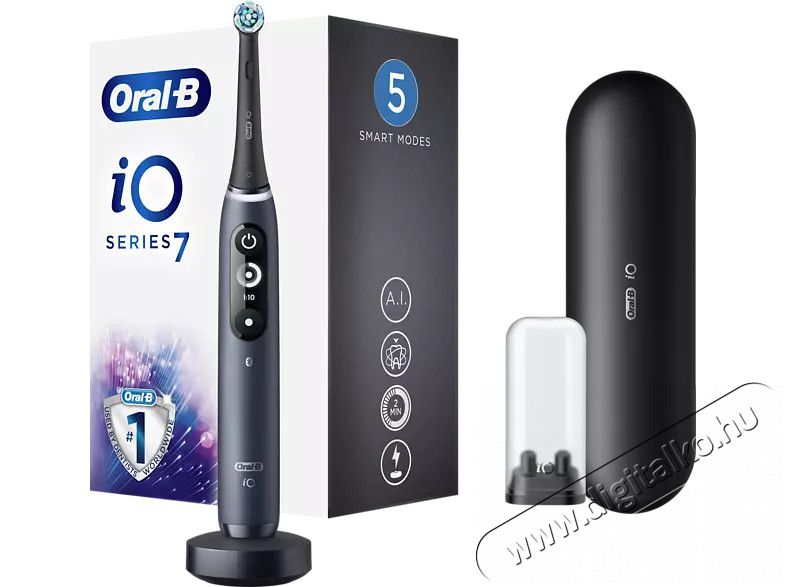 BRAUN Oral-B iO7 elektromos fogkefe - fekete onyx  Szépségápolás / Egészség - Száj / fog ápolás - Elektromos fogkefe - 372258