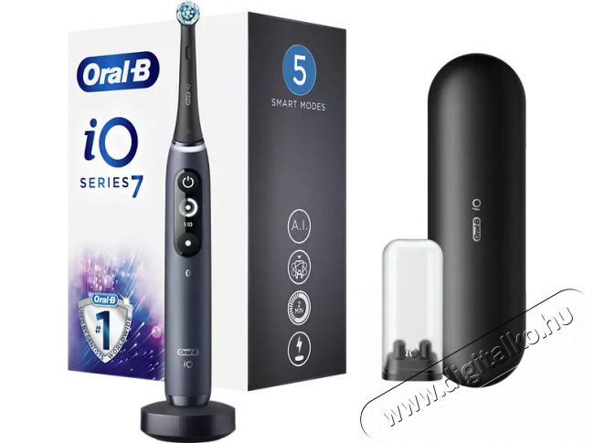 BRAUN Oral-B iO7 elektromos fogkefe - fekete onyx  Szépségápolás / Egészség - Száj / fog ápolás - Elektromos fogkefe - 372258