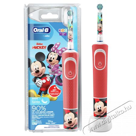 BRAUN Oral-B D100 Vitality Mickey gyerek elektromos fogkefe - piros Szépségápolás / Egészség - Száj / fog ápolás - Elektromos fogkefe - 379751