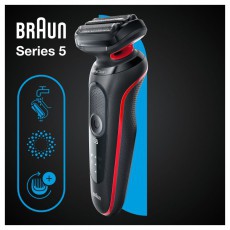 BRAUN 51-R1000S Fekete-piros akkumulátoros férfi borotva Szépségápolás / Egészség - Szőrtelenítő / borotva - Férfi borotva - 398665