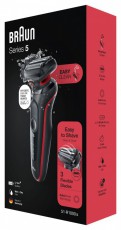 BRAUN 51-R1000S Fekete-piros akkumulátoros férfi borotva Szépségápolás / Egészség - Szőrtelenítő / borotva - Férfi borotva - 398665