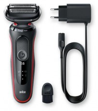 BRAUN 51-R1000S Fekete-piros akkumulátoros férfi borotva Szépségápolás / Egészség - Szőrtelenítő / borotva - Férfi borotva - 398665