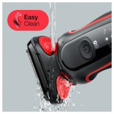 BRAUN 51-R1000S Fekete-piros akkumulátoros férfi borotva Szépségápolás / Egészség - Szőrtelenítő / borotva - Férfi borotva - 398665