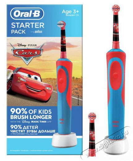 BRAUN D12.513 Vitality Cars gyerek elektromos fogkefe fejjel Újdonságok - Új termékek - 326136