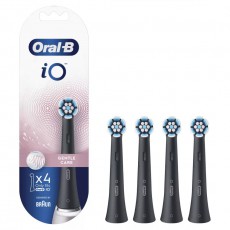 BRAUN Oral-B iO fogkefefej Gentle Care Black 4db Szépségápolás / Egészség - Száj / fog ápolás - Elektromos fogkefe - 399694