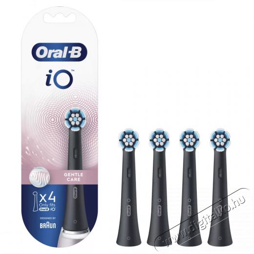 BRAUN Oral-B iO fogkefefej Gentle Care Black 4db Szépségápolás / Egészség - Száj / fog ápolás - Elektromos fogkefe - 399694