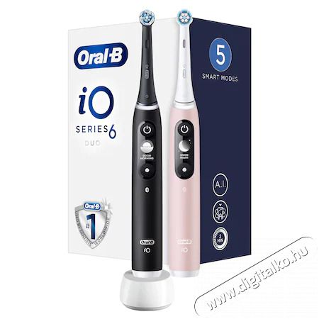 BRAUN Oral-B iO6 elektromos fogkefe DuoPack White + Pink Szépségápolás / Egészség - Száj / fog ápolás - Elektromos fogkefe - 399342