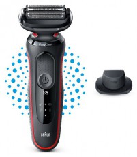 BRAUN 51-R1200S fekete-piros akkumulátoros férfi borotva Szépségápolás / Egészség - Szőrtelenítő / borotva - Férfi borotva - 454249