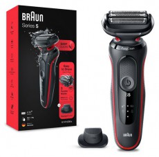 BRAUN 51-R1200S fekete-piros akkumulátoros férfi borotva Szépségápolás / Egészség - Szőrtelenítő / borotva - Férfi borotva - 454249