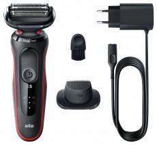 BRAUN 51-R1200S fekete-piros akkumulátoros férfi borotva Szépségápolás / Egészség - Szőrtelenítő / borotva - Férfi borotva - 454249