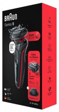 BRAUN 51-R1200S fekete-piros akkumulátoros férfi borotva Szépségápolás / Egészség - Szőrtelenítő / borotva - Férfi borotva - 454249