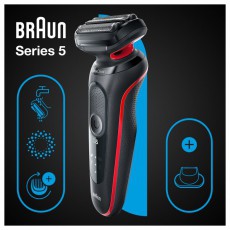 BRAUN 51-R1200S fekete-piros akkumulátoros férfi borotva Szépségápolás / Egészség - Szőrtelenítő / borotva - Férfi borotva - 454249