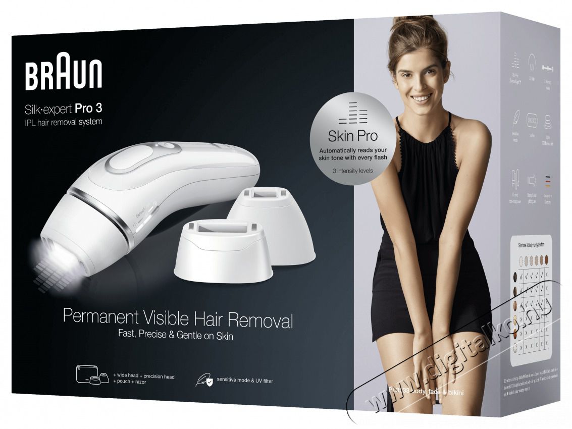 BRAUN SILK-EXPERT IPL PL3233 VILLAN&Oacute;F&Eacute;NYES SZŐRTELEN&Iacute;TŐ Sz&eacute;ps&eacute;g&aacute;pol&aacute;s / Eg&eacute;szs&eacute;g - Szőrtelen&iacute;tő / borotva - Női szőrtelen&iacute;tő - 494287