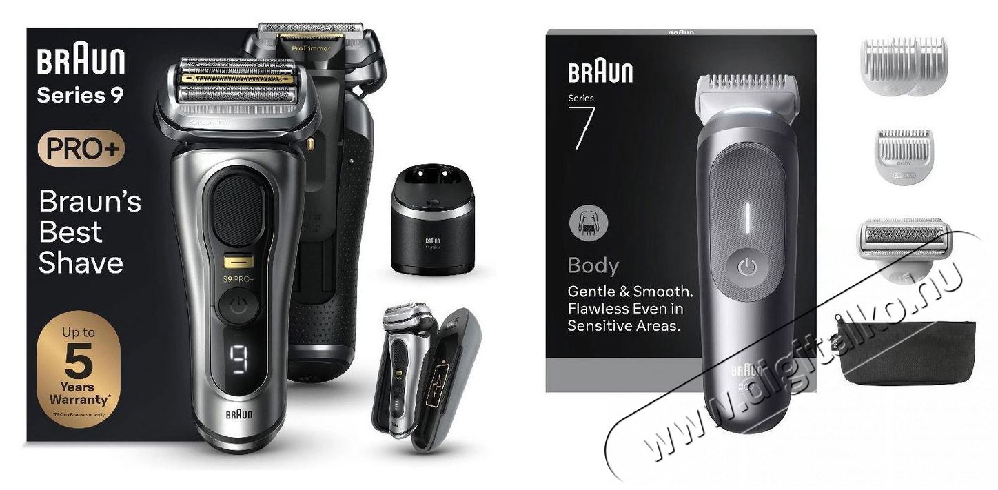 BRAUN Series 9 PRO+ Wet & Dry + Braun 7 BG7550 Sz&eacute;ps&eacute;g&aacute;pol&aacute;s / Eg&eacute;szs&eacute;g - Szőrtelen&iacute;tő / borotva - F&eacute;rfi borotva - 511828