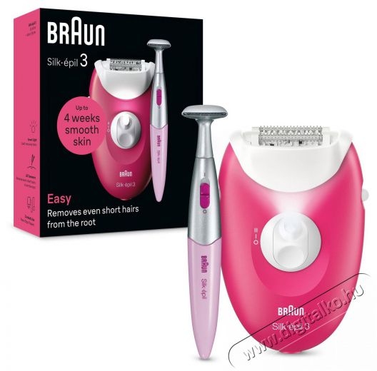BRAUN Silk-épil 3 3-202, málna Szépségápolás / Egészség - Szőrtelenítő / borotva - Női szőrtelenítő - 511831