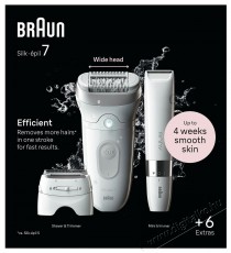 BRAUN Silk·épil 7 7-441, Fehér/Ezüst + mini szőrtelenítő Szépségápolás / Egészség - Szőrtelenítő / borotva - Női szőrtelenítő - 511818