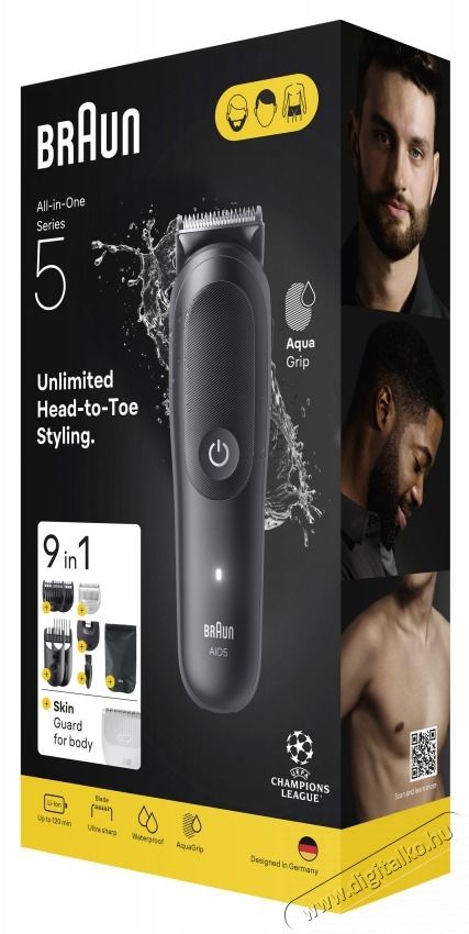 BRAUN AIO 5540 multifunkci&oacute;s testszőrzet &aacute;pol&oacute; Sz&eacute;ps&eacute;g&aacute;pol&aacute;s / Eg&eacute;szs&eacute;g - Szőrtelen&iacute;tő / borotva - F&eacute;rfi borotva - 513496