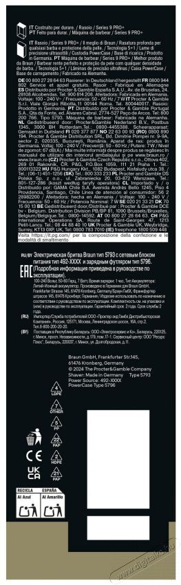 BRAUN Series 9 PRO+ Wet&Dry 9625s Borotva Sz&eacute;ps&eacute;g&aacute;pol&aacute;s / Eg&eacute;szs&eacute;g - Szőrtelen&iacute;tő / borotva - F&eacute;rfi borotva - 524486