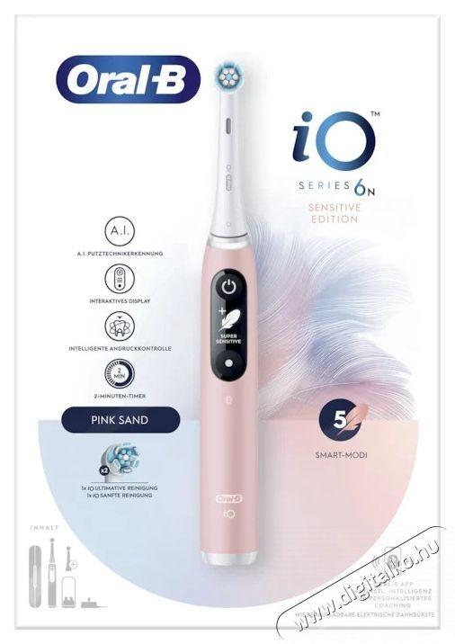 BRAUN Oral-B iO6 elektromos fogkefe, 1 fej - r&oacute;zsasz&iacute;n Sz&eacute;ps&eacute;g&aacute;pol&aacute;s / Eg&eacute;szs&eacute;g - Sz&aacute;j / fog &aacute;pol&aacute;s - Elektromos fogkefe - 531177