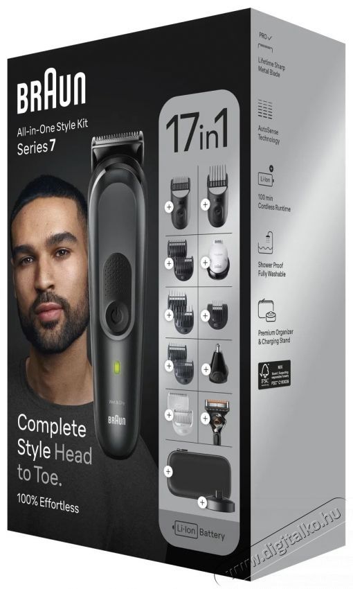 BRAUN MGK7491 All-In-One Series 7 - Hajv&aacute;g&oacute; szett Konyhai term&eacute;kek - Hűtő, fagyaszt&oacute; (szabadon&aacute;ll&oacute;) - Alulfagyaszt&oacute;s kombin&aacute;lt hűtő - 531255