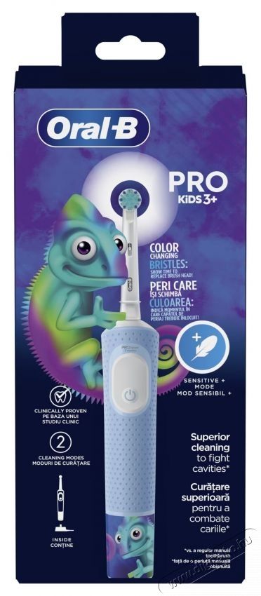 BRAUN Oral-B Pro Kids Chameleon elektromos fogkefe, 1 fogkefe, 1 fogkefefej, 3 &eacute;ves kort&oacute;l Sz&eacute;ps&eacute;g&aacute;pol&aacute;s / Eg&eacute;szs&eacute;g - Sz&aacute;j / fog &aacute;pol&aacute;s - Elektromos fogkefe - 531660