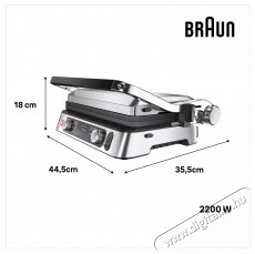 BRAUN MultiGrill 9Pro CG9167 kontakt grill, 2200 W, 3 főz&eacute;si m&oacute;d, maxim&aacute;lis hőm&eacute;rs&eacute;klet 265˚C, 3 program, s&uuml;t&eacute;si funkci&oacute;, főz&eacute;si hőm&eacute;rő, 3 k&eacute;szlet főzőlap, ez&uuml;st/fekete Konyhai term&eacute;kek - Konyhai kisg&eacute;p kieg&eacute;sz&iacute;tő - Szendvics / gofri / grill s&uuml;tő kieg&eacute;sz&iacute;tő - 533104