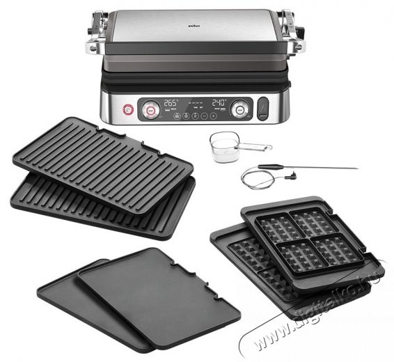 BRAUN MultiGrill 9Pro CG9167 kontakt grill, 2200 W, 3 főz&eacute;si m&oacute;d, maxim&aacute;lis hőm&eacute;rs&eacute;klet 265˚C, 3 program, s&uuml;t&eacute;si funkci&oacute;, főz&eacute;si hőm&eacute;rő, 3 k&eacute;szlet főzőlap, ez&uuml;st/fekete Konyhai term&eacute;kek - Konyhai kisg&eacute;p kieg&eacute;sz&iacute;tő - Szendvics / gofri / grill s&uuml;tő kieg&eacute;sz&iacute;tő - 533104