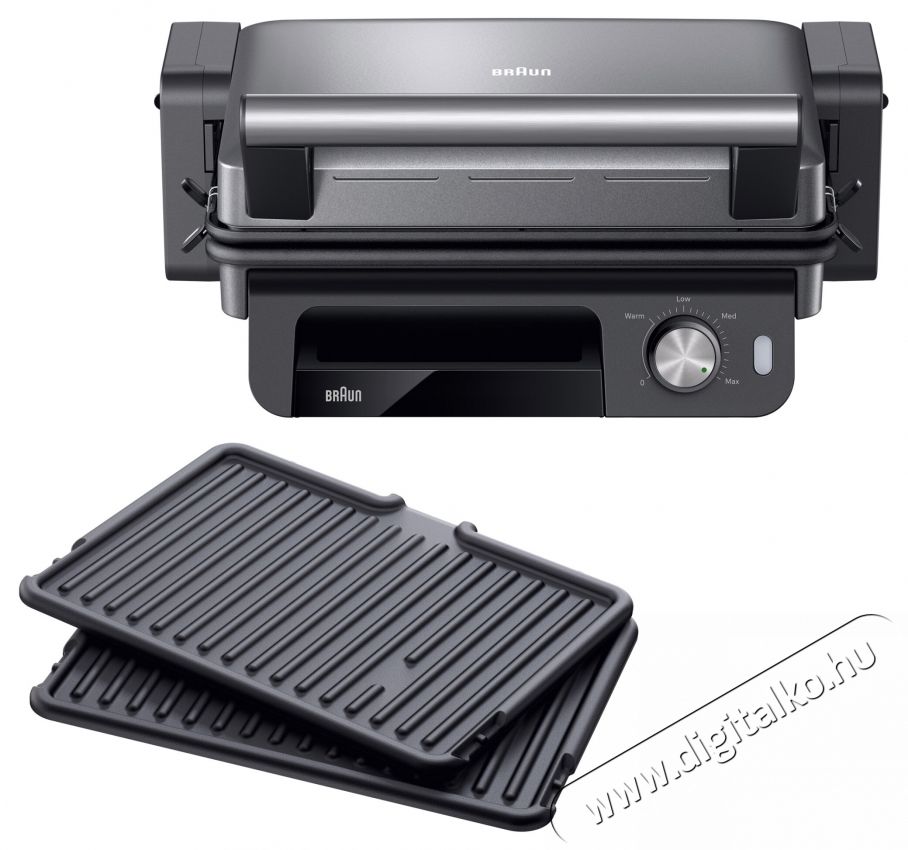 BRAUN MultiGrill CG5033 multifunkci&oacute;s elektromos grill, 0X17900014, 2000W, 3 m&oacute;d, 230 C maximum hőm&eacute;rs&eacute;klet, Ez&uuml;st/Fekete Konyhai term&eacute;kek - Konyhai kisg&eacute;p (s&uuml;t&eacute;s / főz&eacute;s / hűt&eacute;s / &eacute;telk&eacute;sz&iacute;t&eacute;s) - Kontakt grill s&uuml;tő / s&uuml;tőlap - 533103