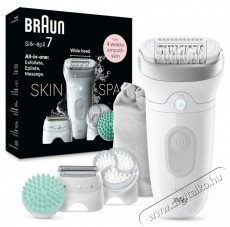 BRAUN Silk-&eacute;pil 7 7-081 SkinSpa epil&aacute;tor, Wet Dry, MicroGrip, Smart Light, 40 csipesz, 2 sebess&eacute;g, Borotvafej + f&eacute;sű, H&aacute;mlaszt&oacute; fej, Massz&aacute;zsfej, Utaz&oacute;t&aacute;ska, Feh&eacute;r/Sz&uuml;rke Sz&eacute;ps&eacute;g&aacute;pol&aacute;s / Eg&eacute;szs&eacute;g - Szőrtelen&iacute;tő / borotva - Tart&oacute;s szőrtelen&iacute;tő - 533100